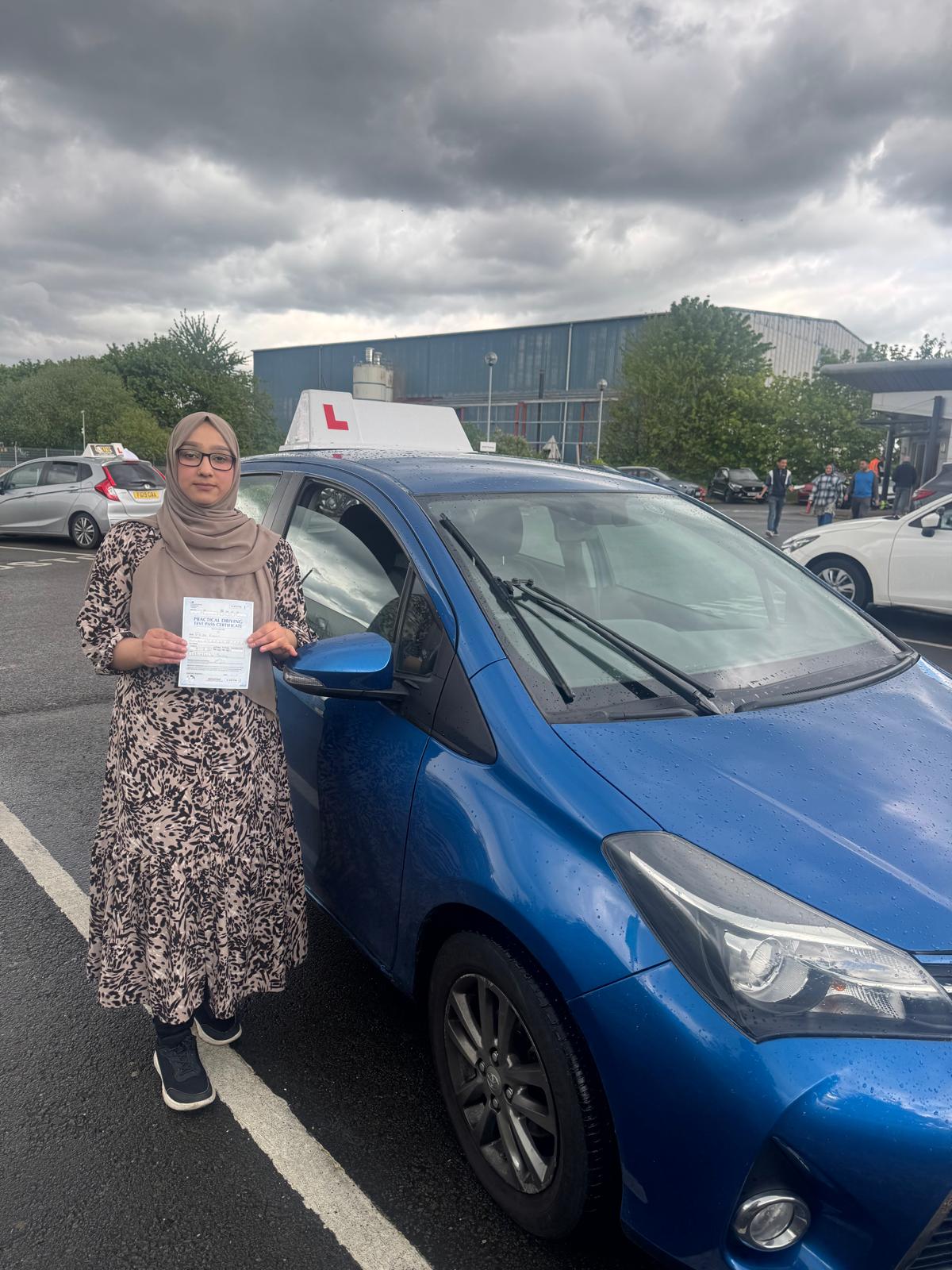 Driving lesson student who passed with 1stPass Driving School Nottingham